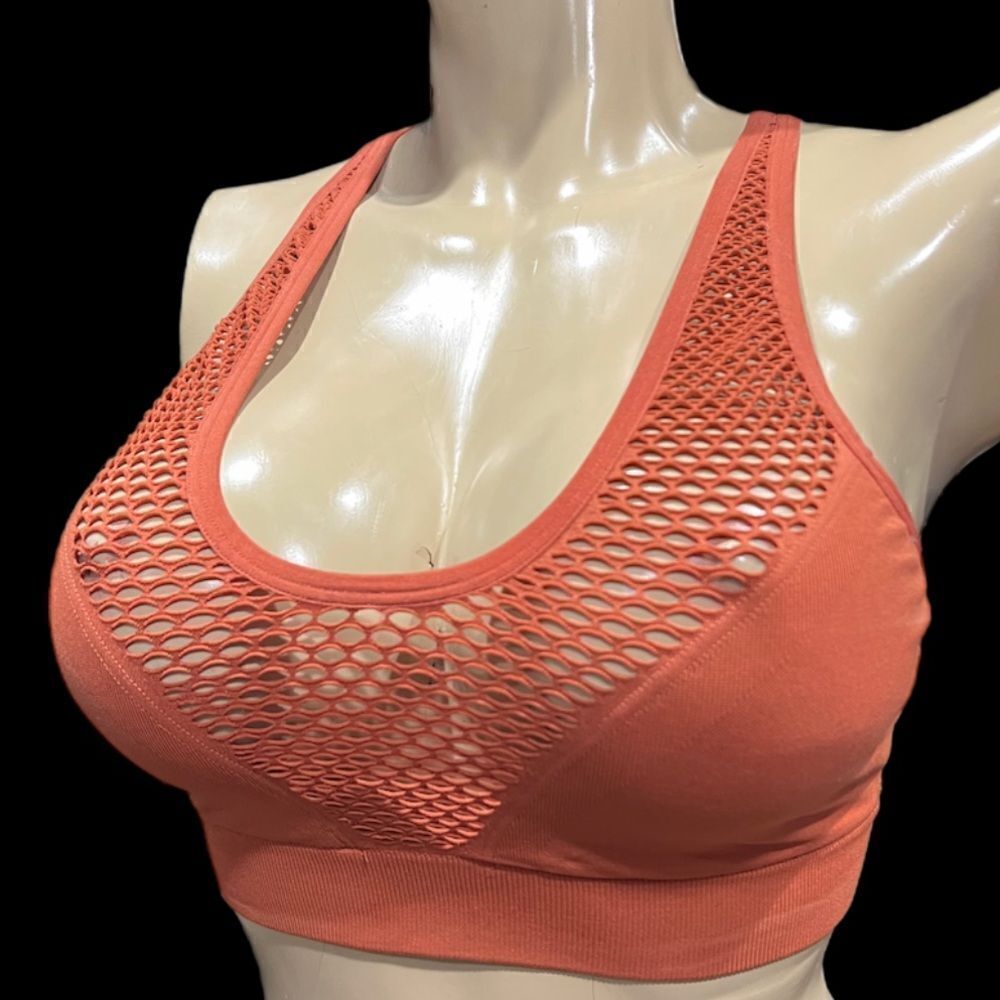 Victoria’s Secret Seamless Comfort Sexy fishnet Front Unlined sport bra Rust L